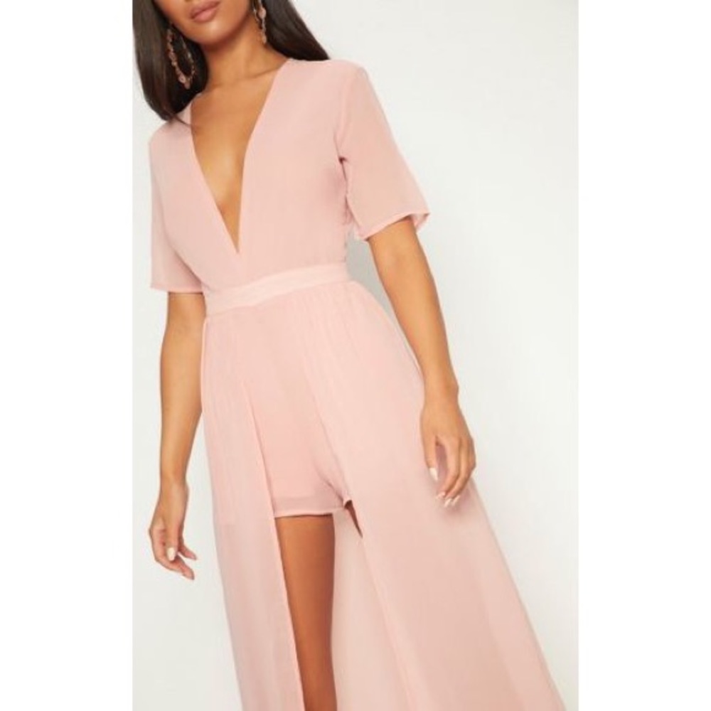 Dusky Pink Maxi Overlay Romper💕